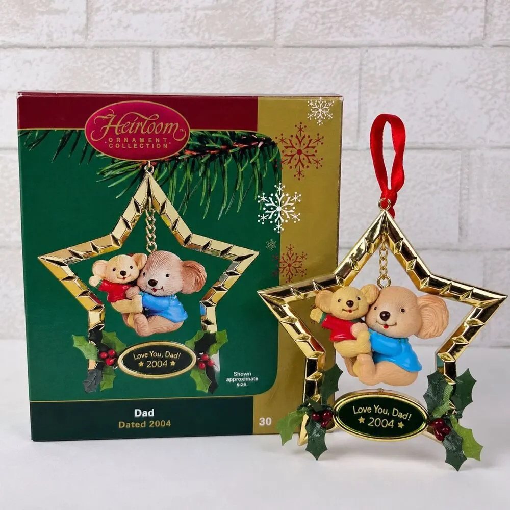 Carlton Cards 2004 Dad Koala Heirloom Christmas Ornament Love You Dad w/ Box
